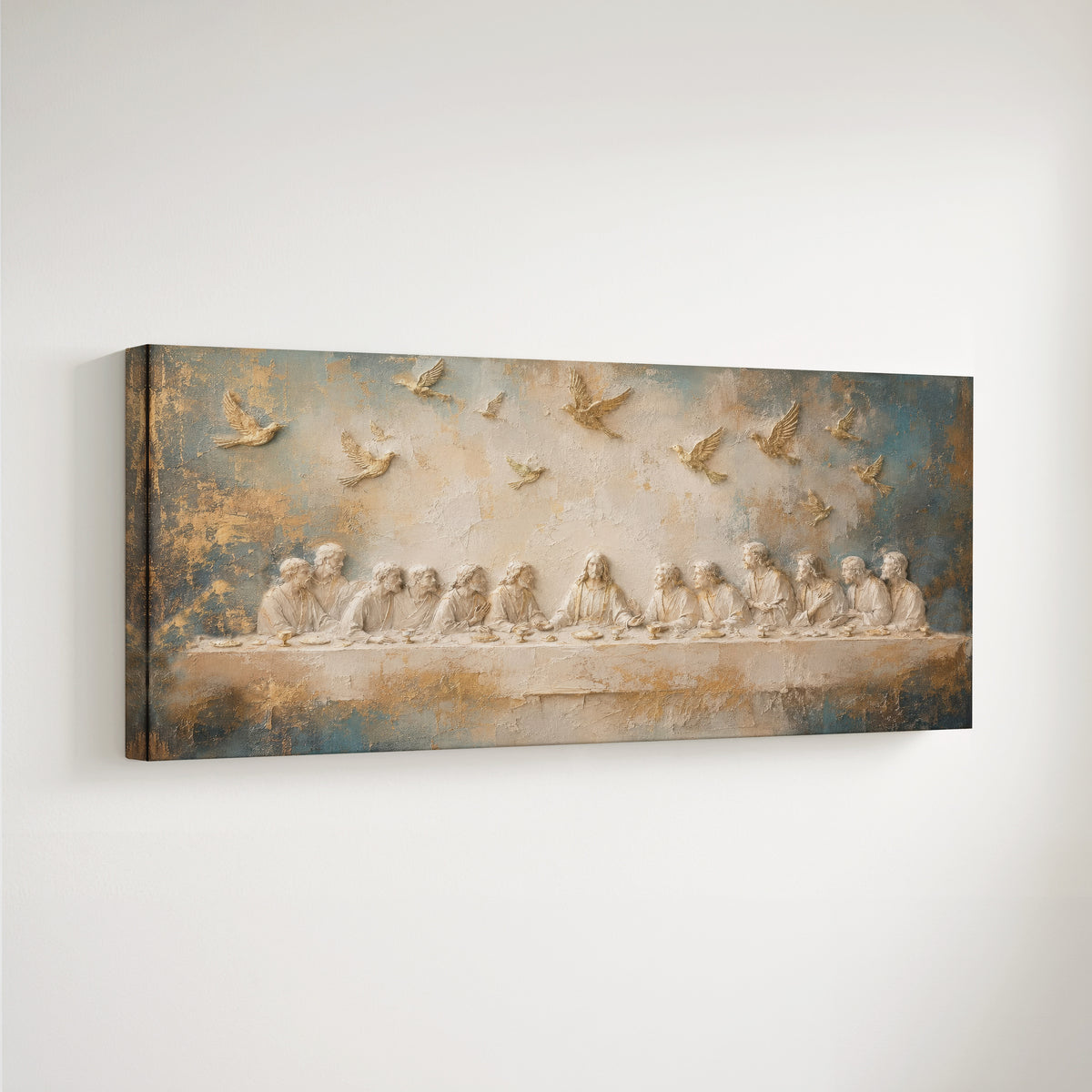Last Supper 3D Effect Catholic art - Stretched Canvas