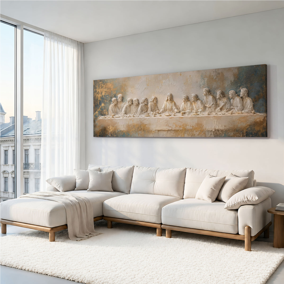 Last Supper 3D Effect Catholic art - Stretched Canvas