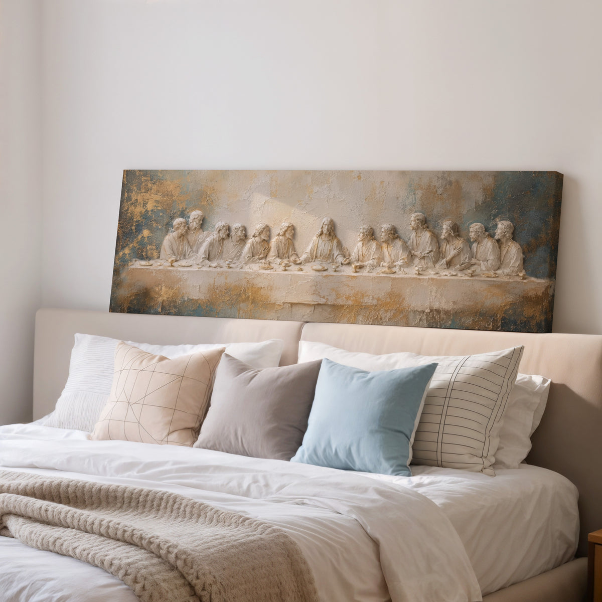 Last Supper 3D Effect Catholic art - Stretched Canvas