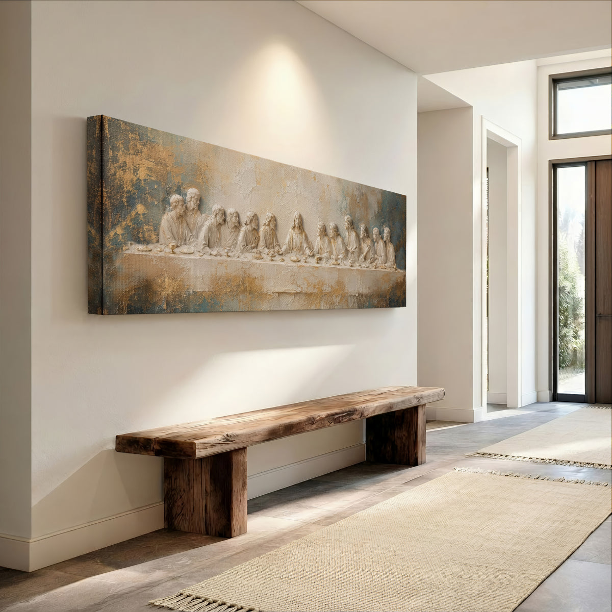 Last Supper 3D Effect Catholic art - Stretched Canvas