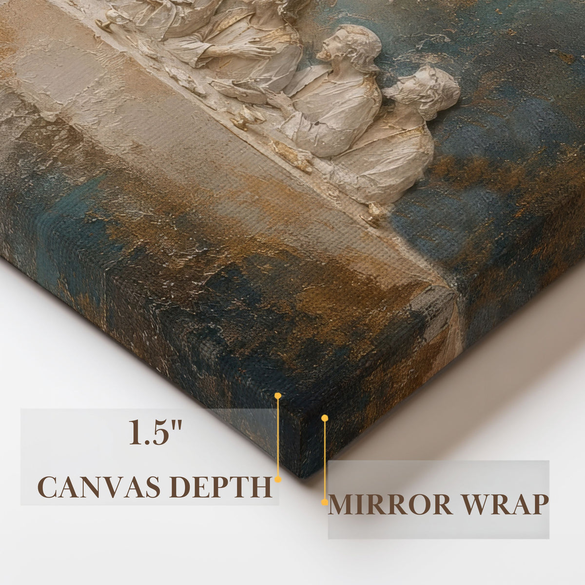 Last Supper 3D Effect Catholic art - Stretched Canvas