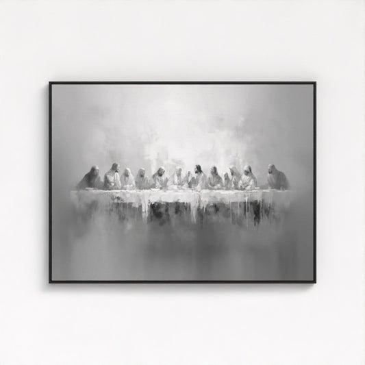 Last Supper Black Wall Art - Float Frame Canvas Black frame