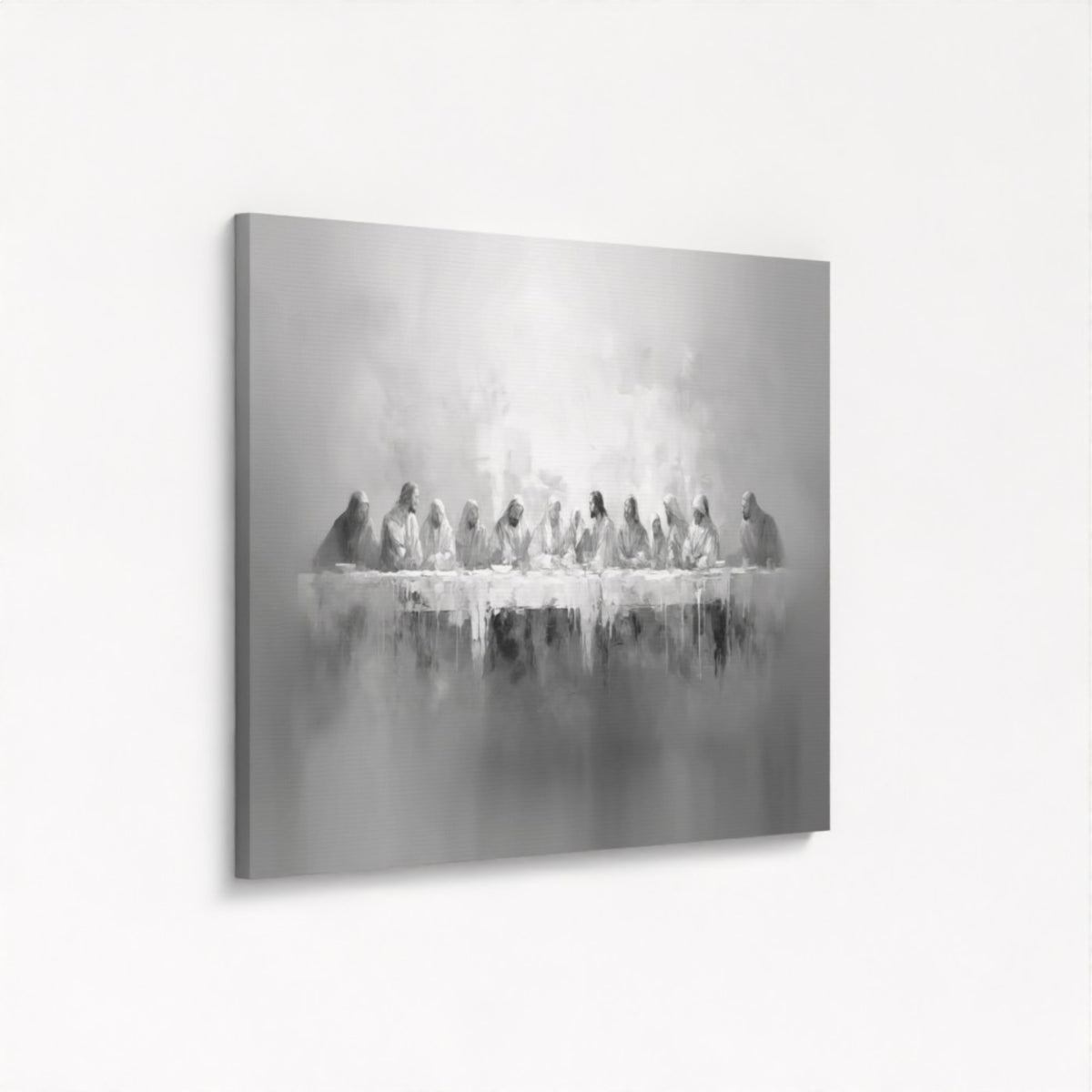 Last Supper Black Wall Art - Stretched Canvas