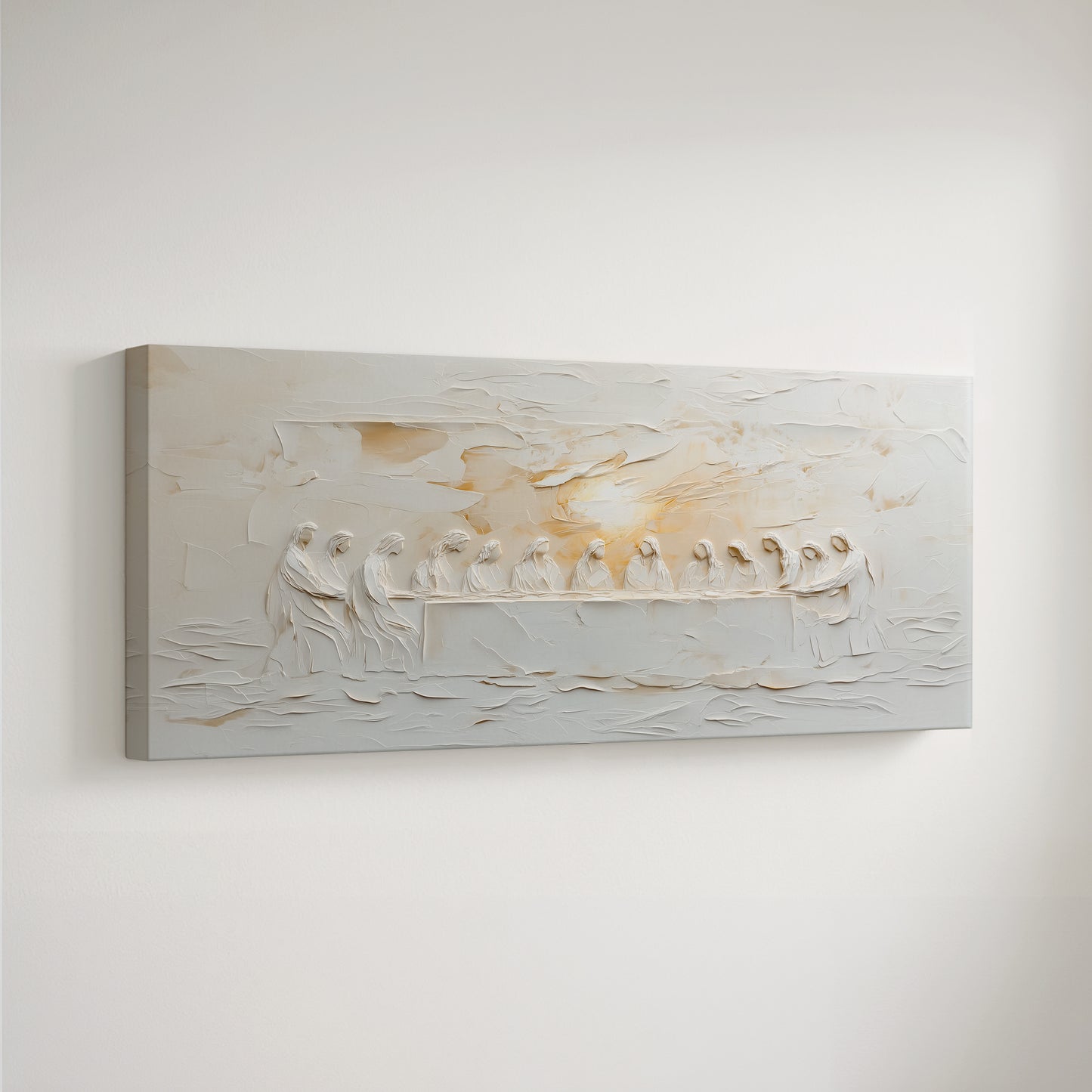 Last Supper Art Luke 22:19 Modern Catholic Artwork - Stretched Canvas