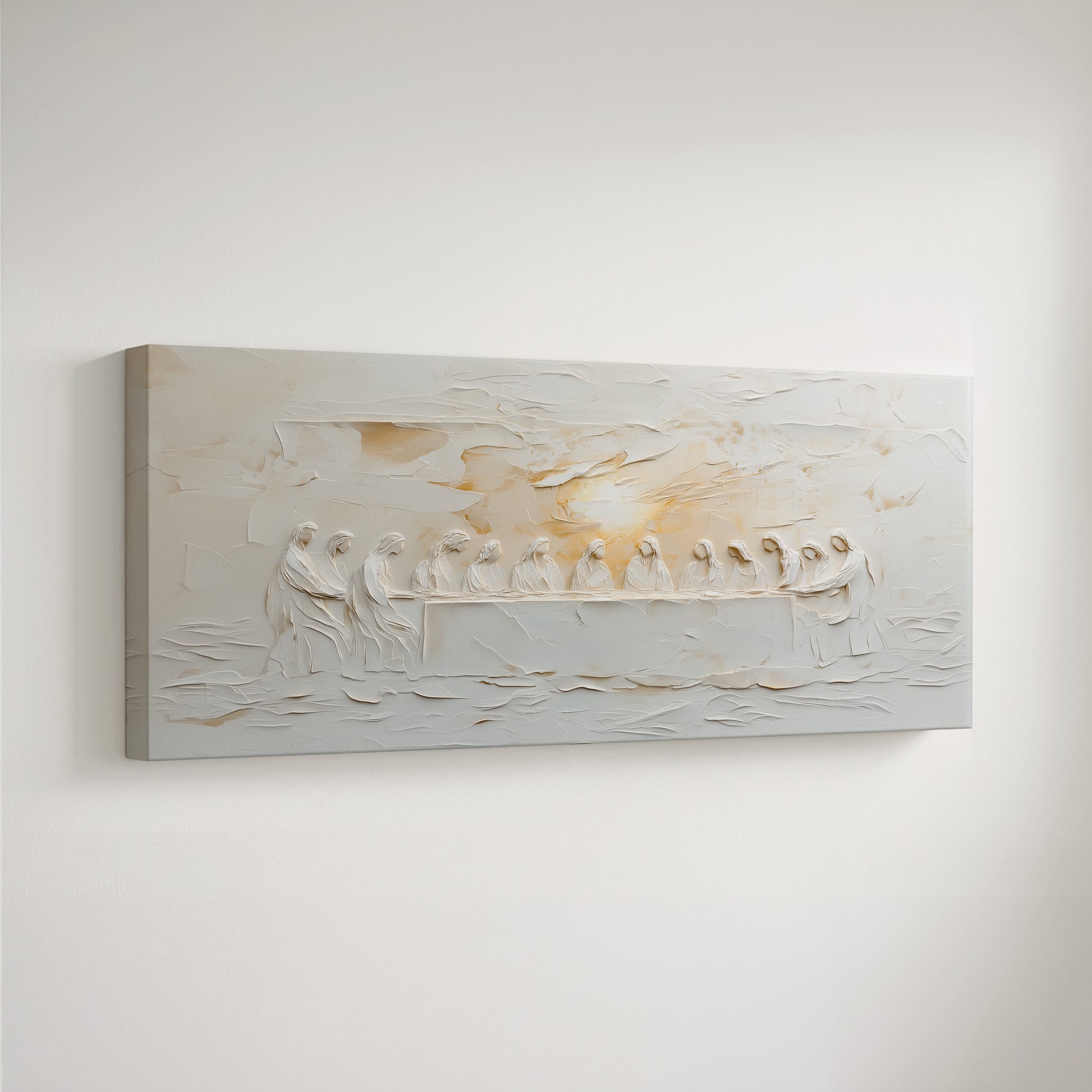 Last Supper Art Luke 22:19 Modern Catholic Artwork - Stretched Canvas