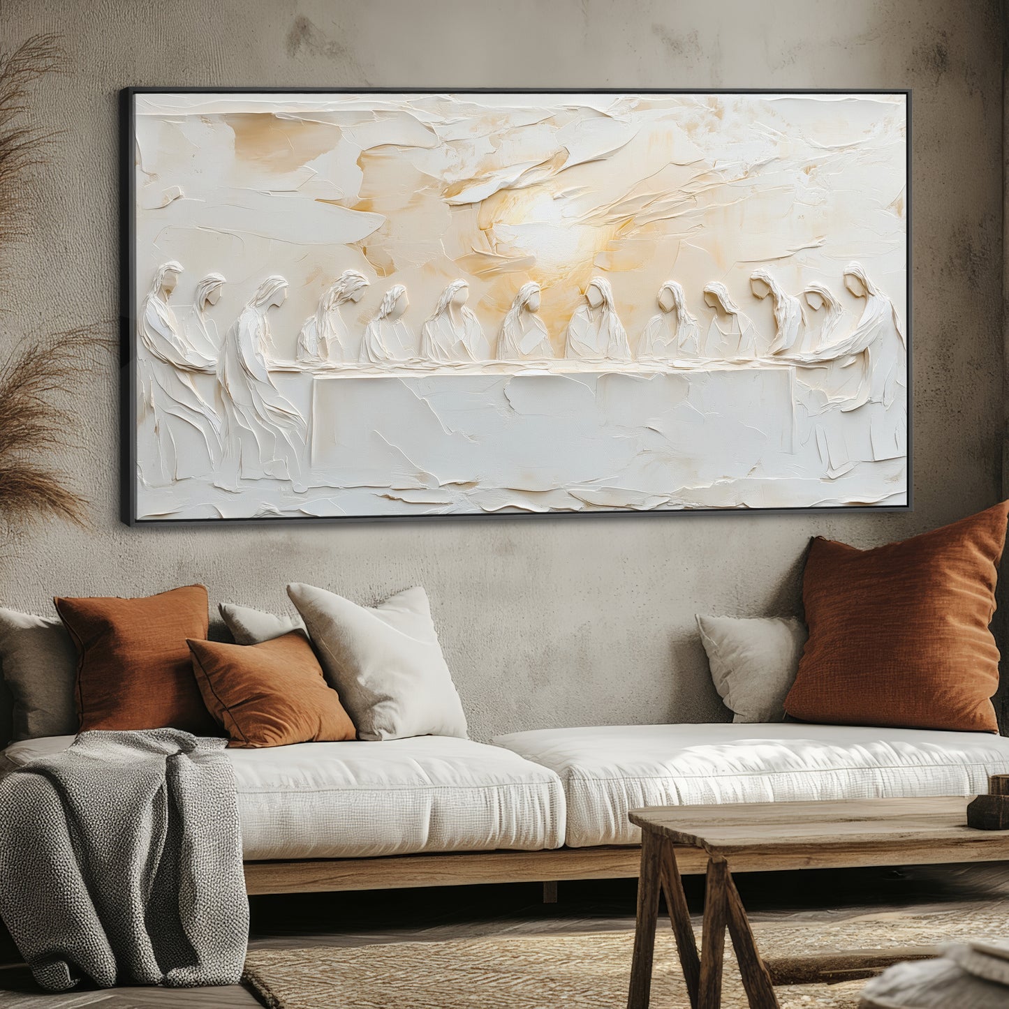 The Last Supper Abstract - Statement Piece  - Float Frame Canvas