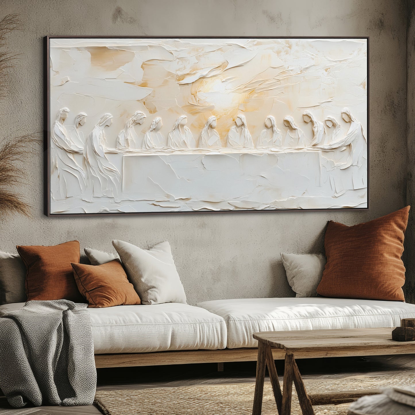The Last Supper Abstract - Statement Piece  - Float Frame Canvas