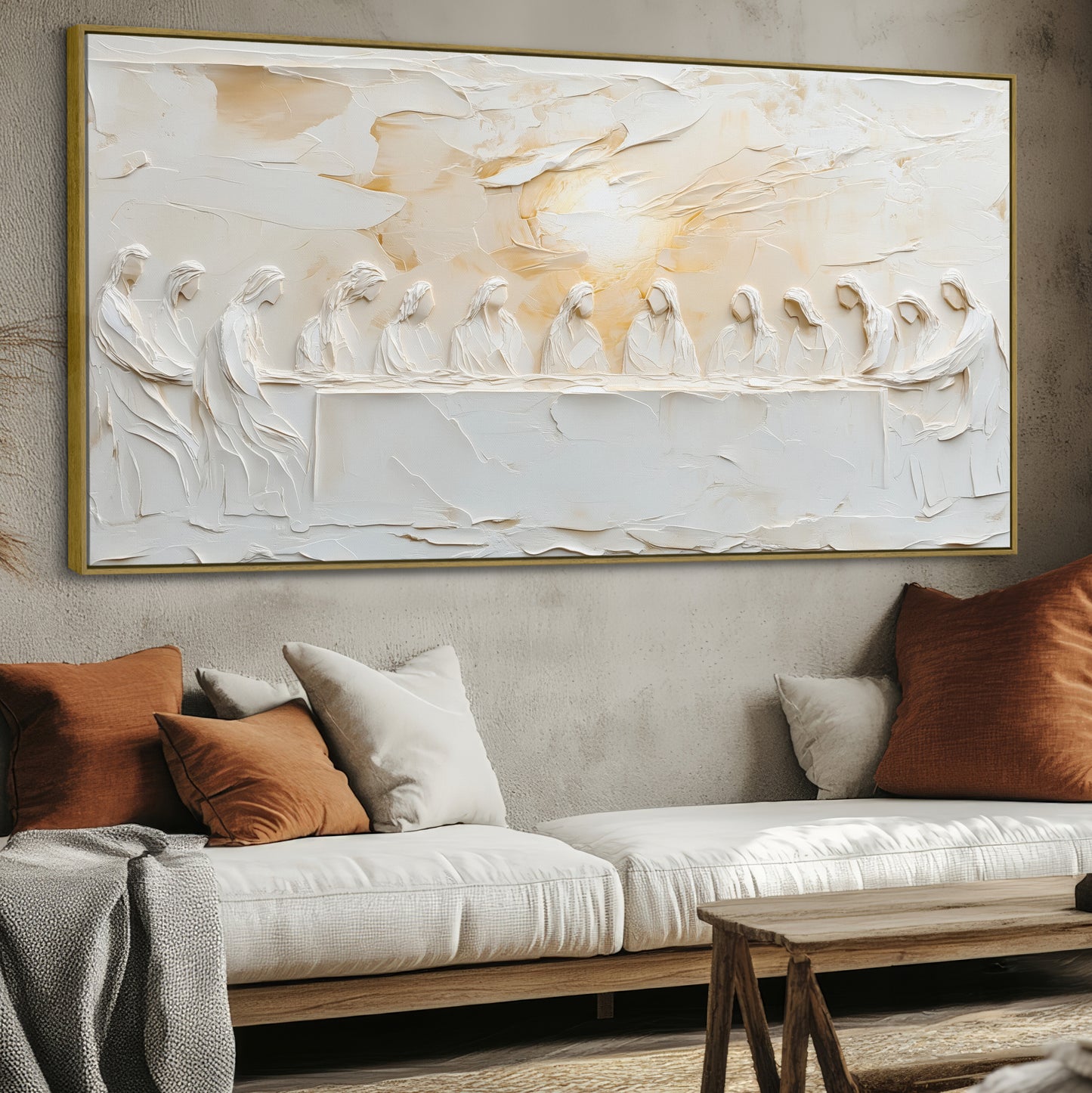 The Last Supper Abstract - Statement Piece  - Float Frame Canvas