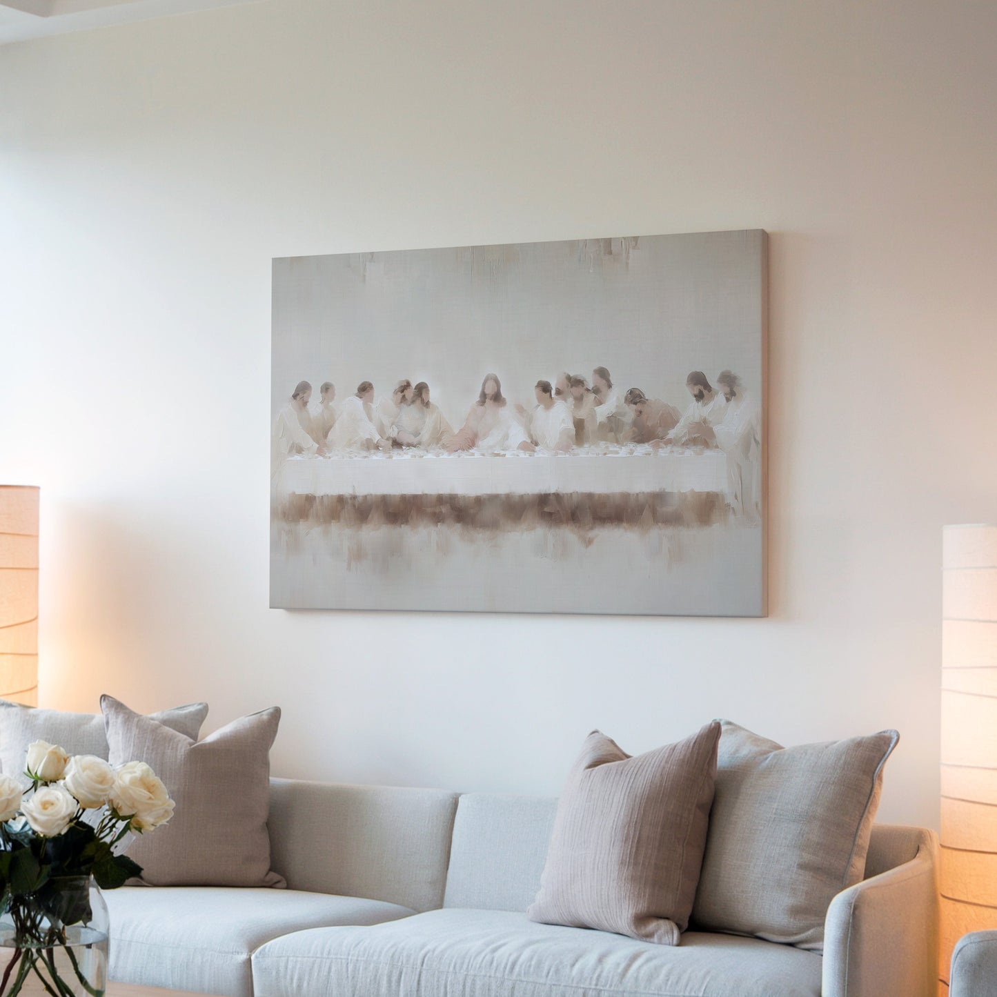 Last Supper Wall Art - Minimalist Abstract - Stretched Canvas