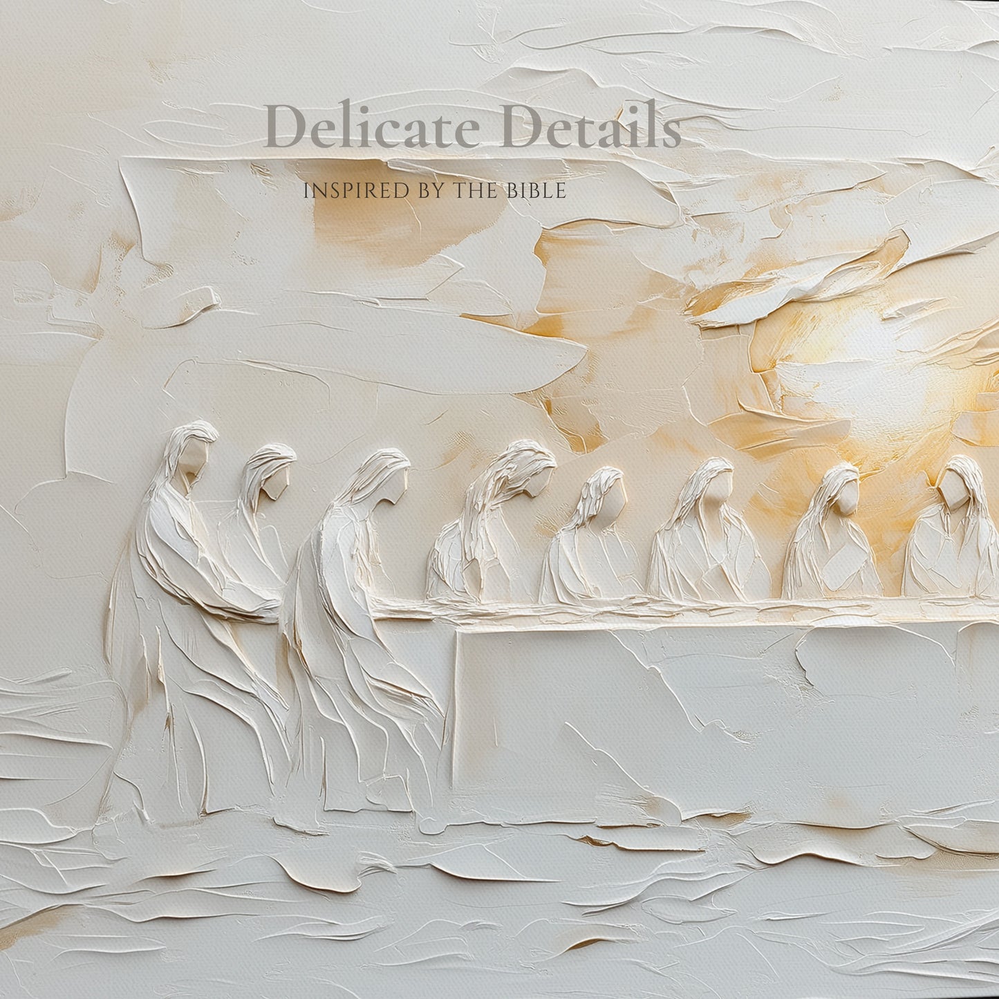 Last Supper Art Luke 22:19 Modern Catholic Artwork - Stretched Canvas