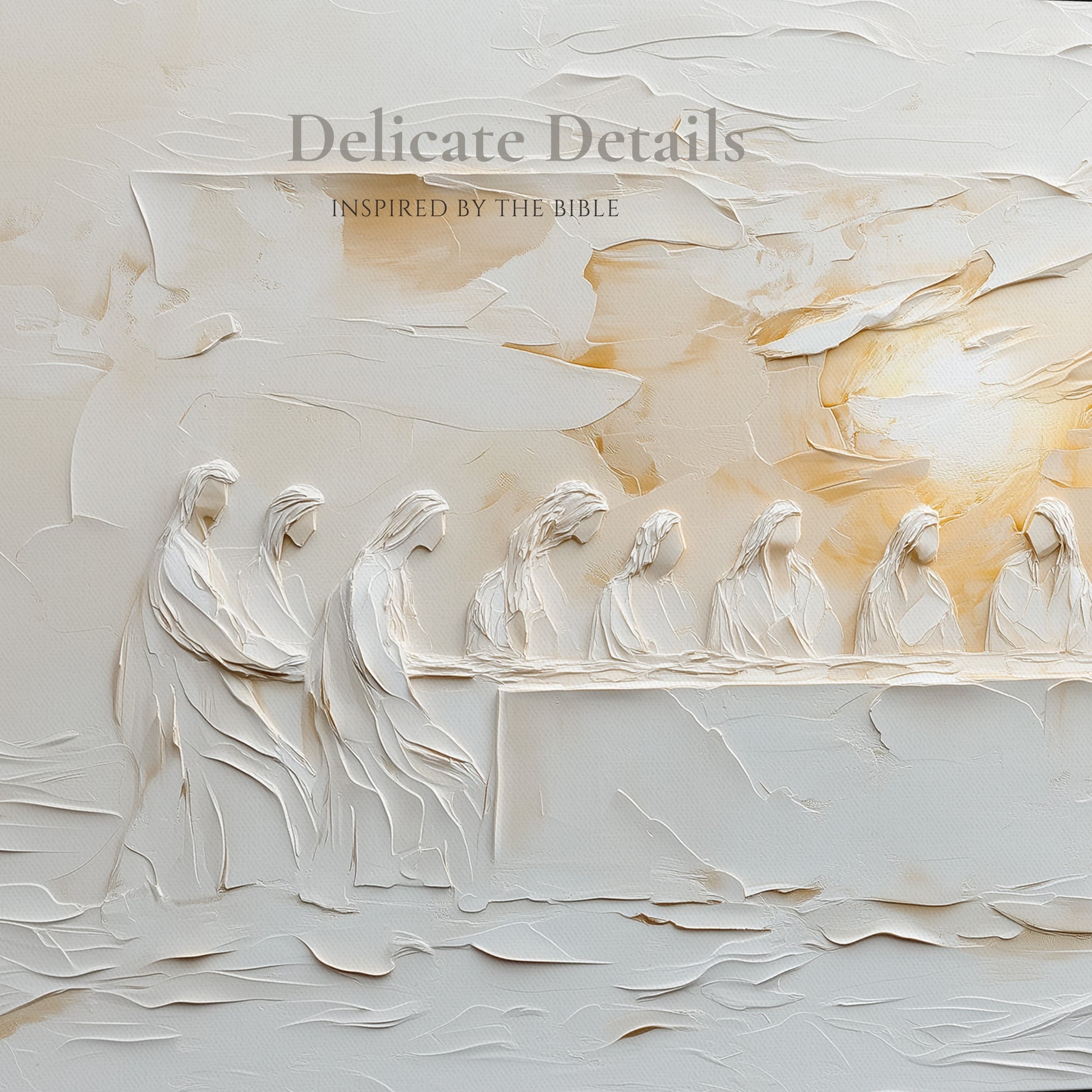 Last Supper Art Luke 22:19 Modern Catholic Artwork - Stretched Canvas