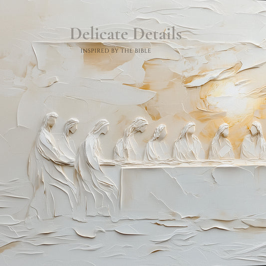 Last Supper Art Luke 22:19 Modern Catholic Artwork - Stretched Canvas