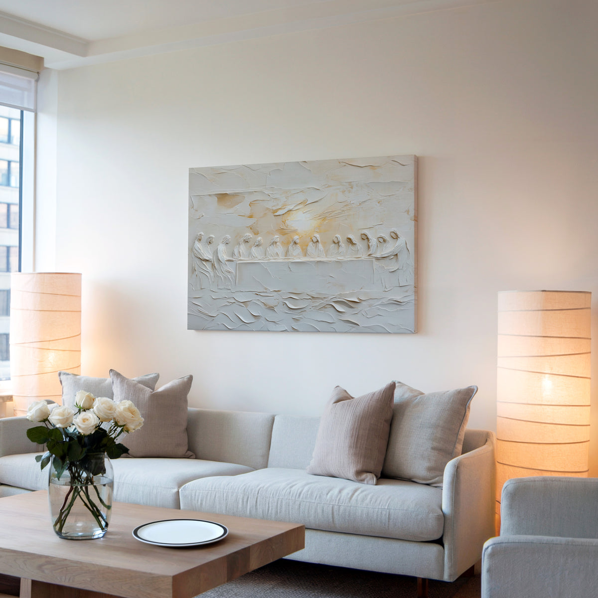 The Last Supper Abstract - Float Frame Canvas