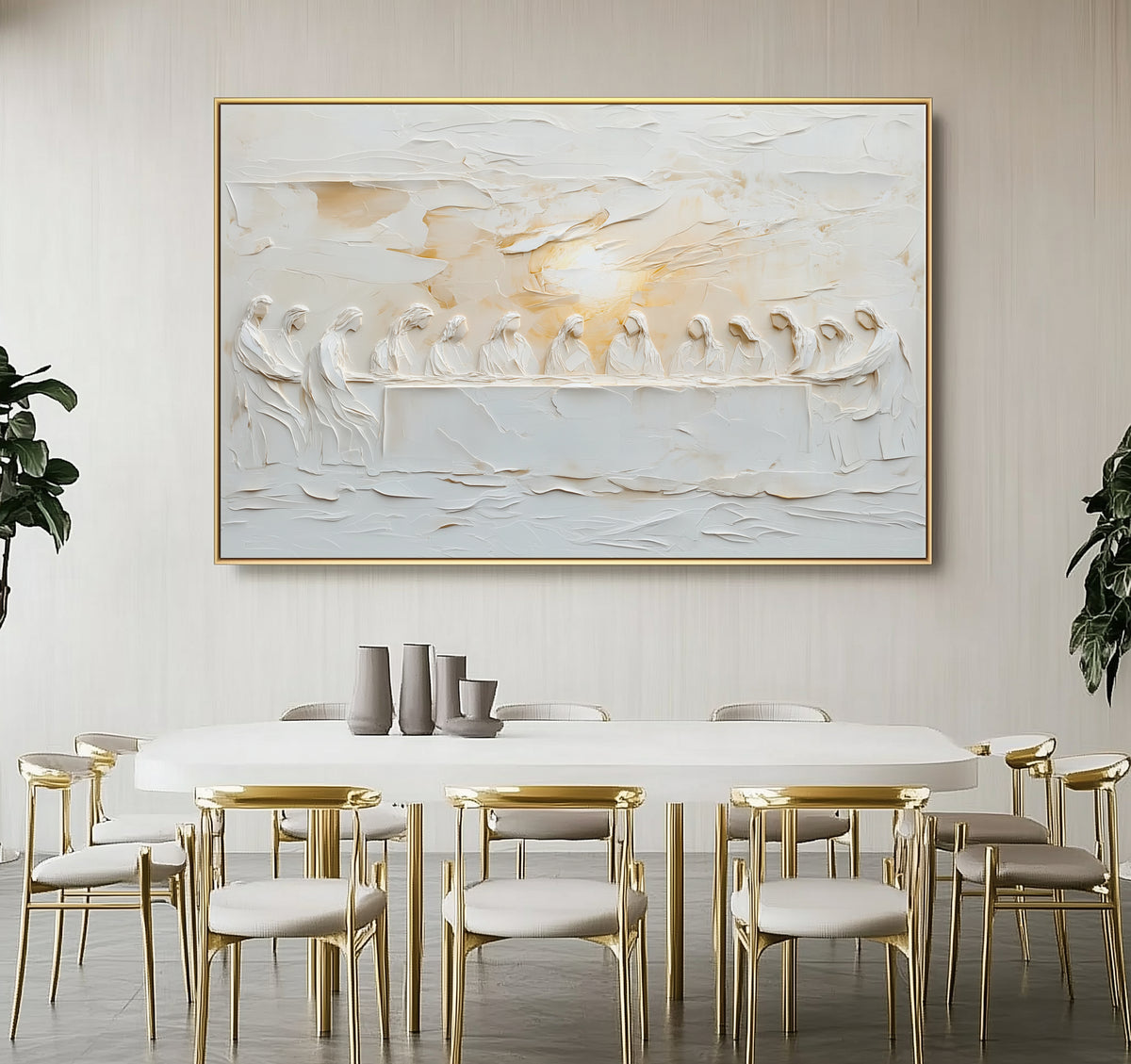 The Last Supper Abstract - Float Frame Canvas