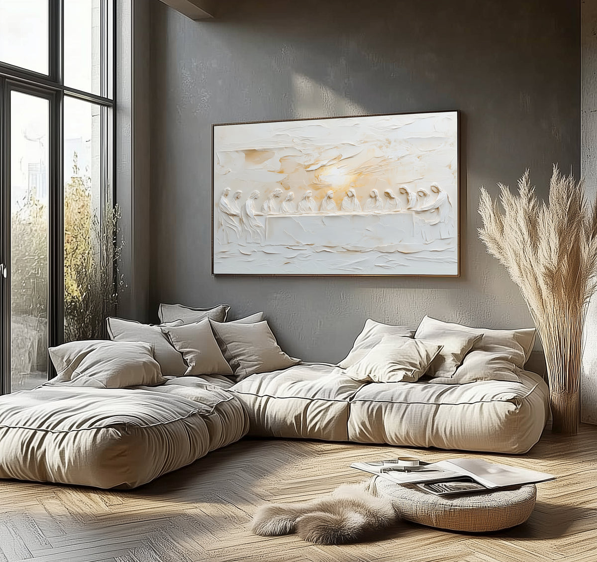 The Last Supper Abstract - Float Frame Canvas