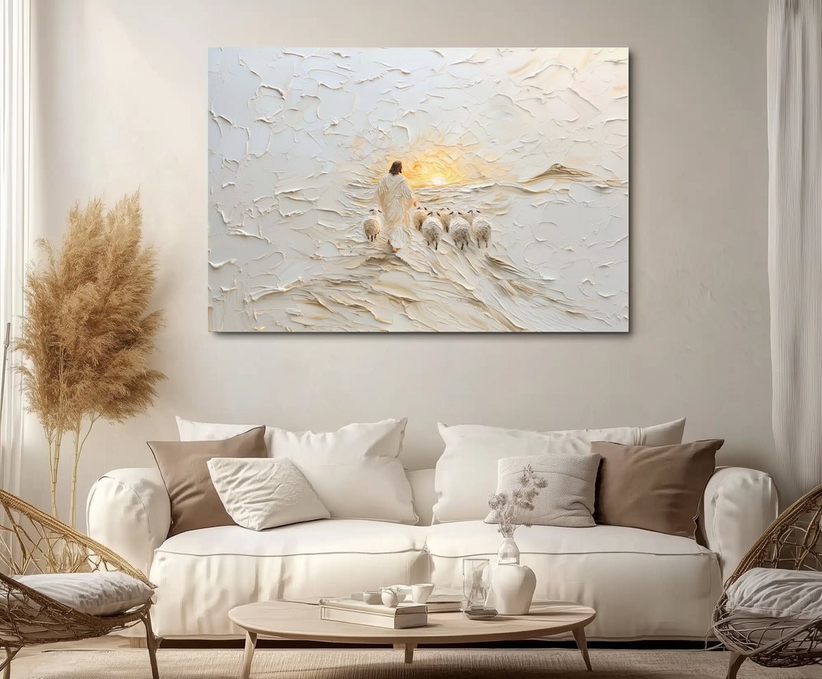 Good Shepherd Jesus Leaves the 99 - Stretched Canvas