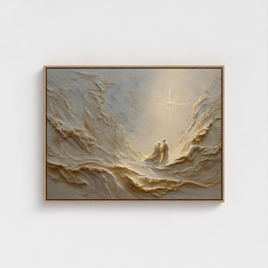 Escena de la Natividad - Lienzo con marco flotante