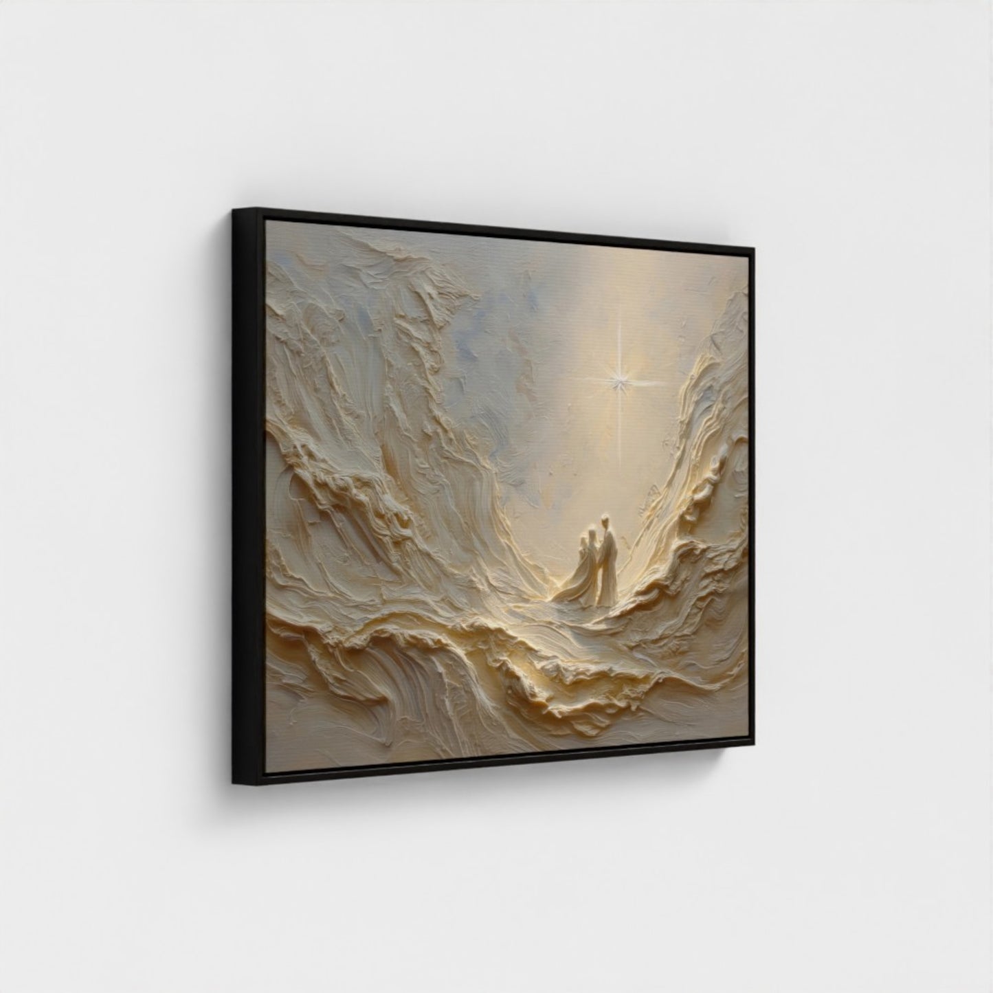 Weihnachtsszene – Leinwand mit Schattenfugenrahmen