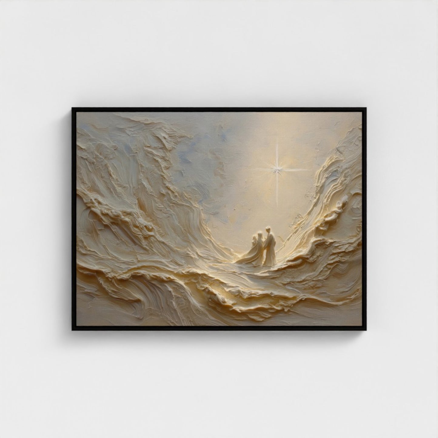 Weihnachtsszene – Leinwand mit Schattenfugenrahmen