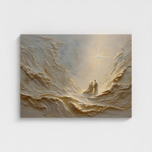 Estrella de Navidad abstracta del pesebre - Lienzo estirado
