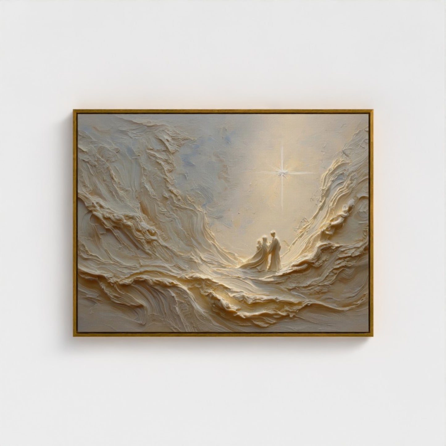 Weihnachtsszene – Leinwand mit Schattenfugenrahmen