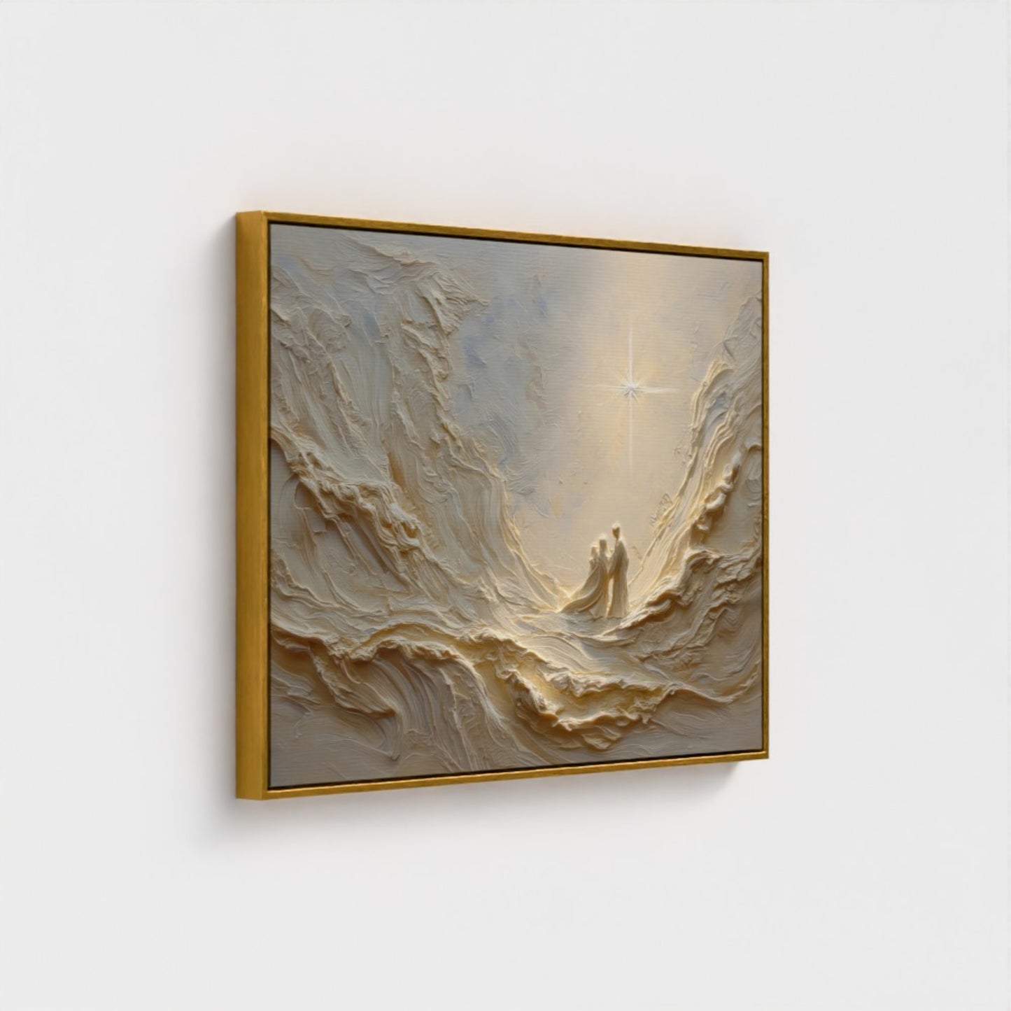 Weihnachtsszene – Leinwand mit Schattenfugenrahmen