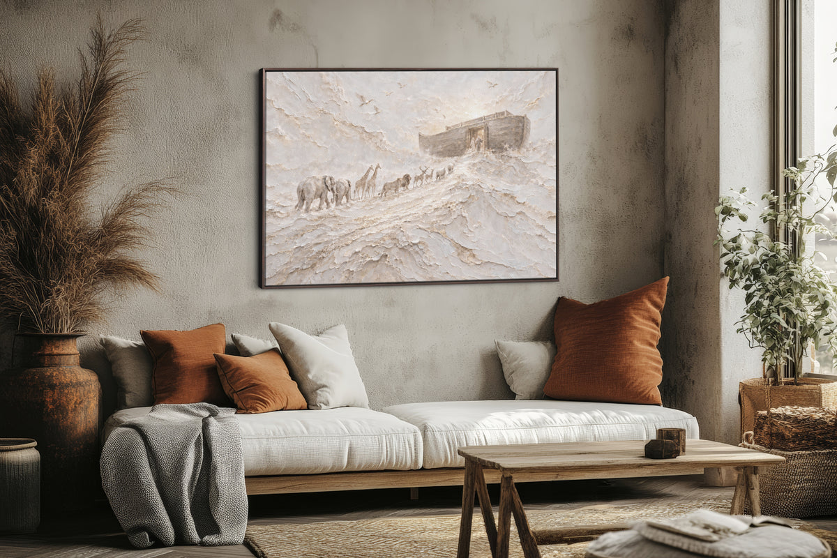 Noah's Ark Abstract - Float Frame Canvas