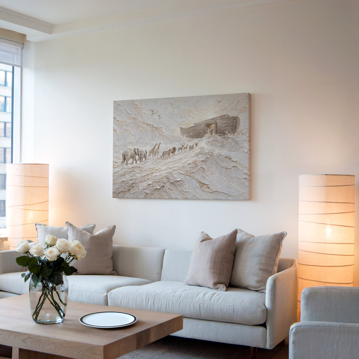 Noah's Ark Abstract - Float Frame Canvas