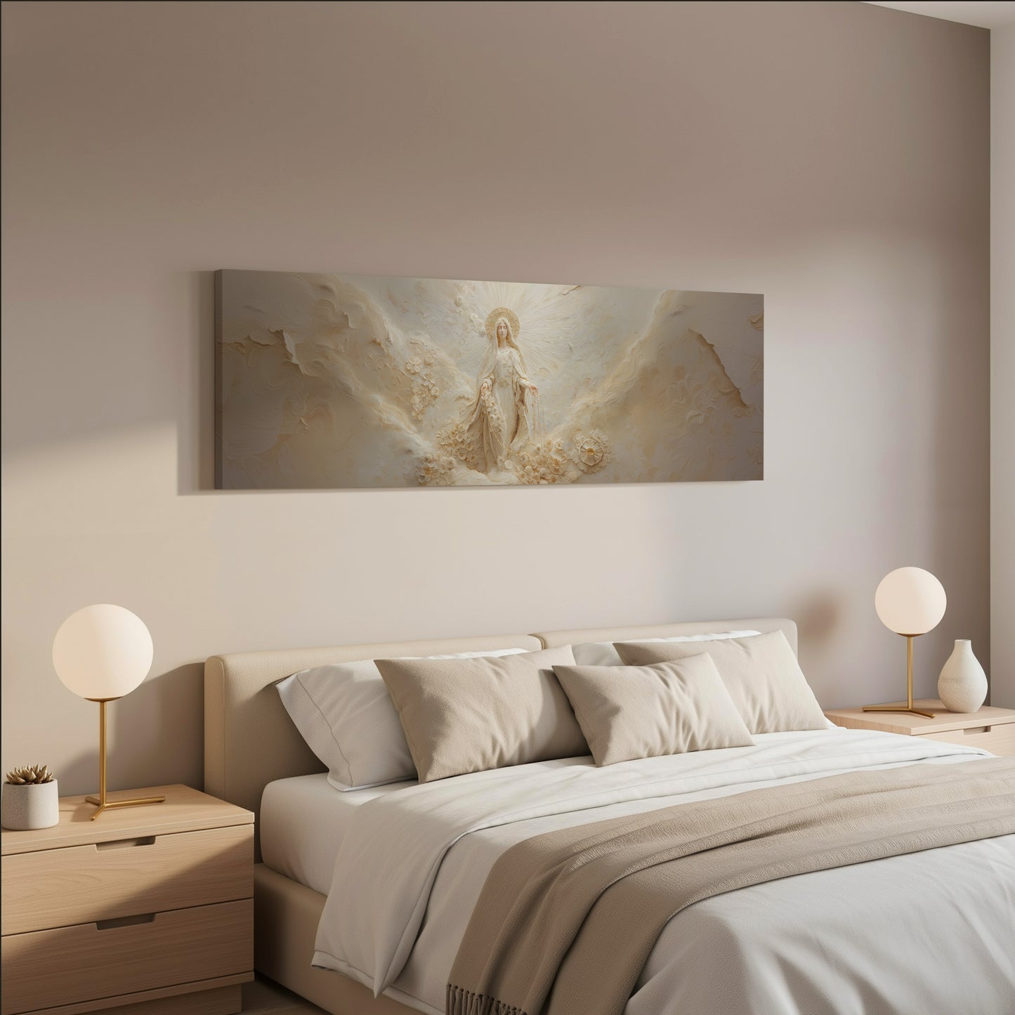 Nuestra Señora Virgen María del Rosario - Lienzo con Marco Flotante