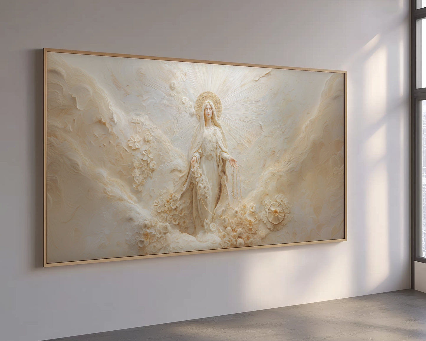 Nuestra Señora Virgen María del Rosario - Lienzo con Marco Flotante