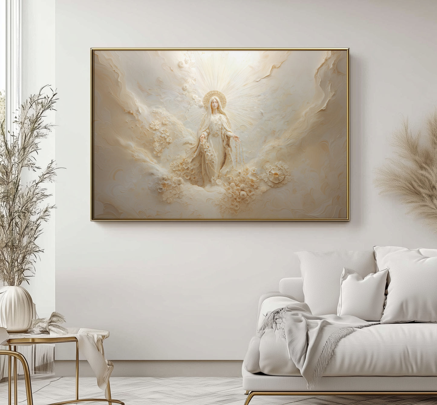 Nuestra Señora Virgen María del Rosario - Lienzo con Marco Flotante