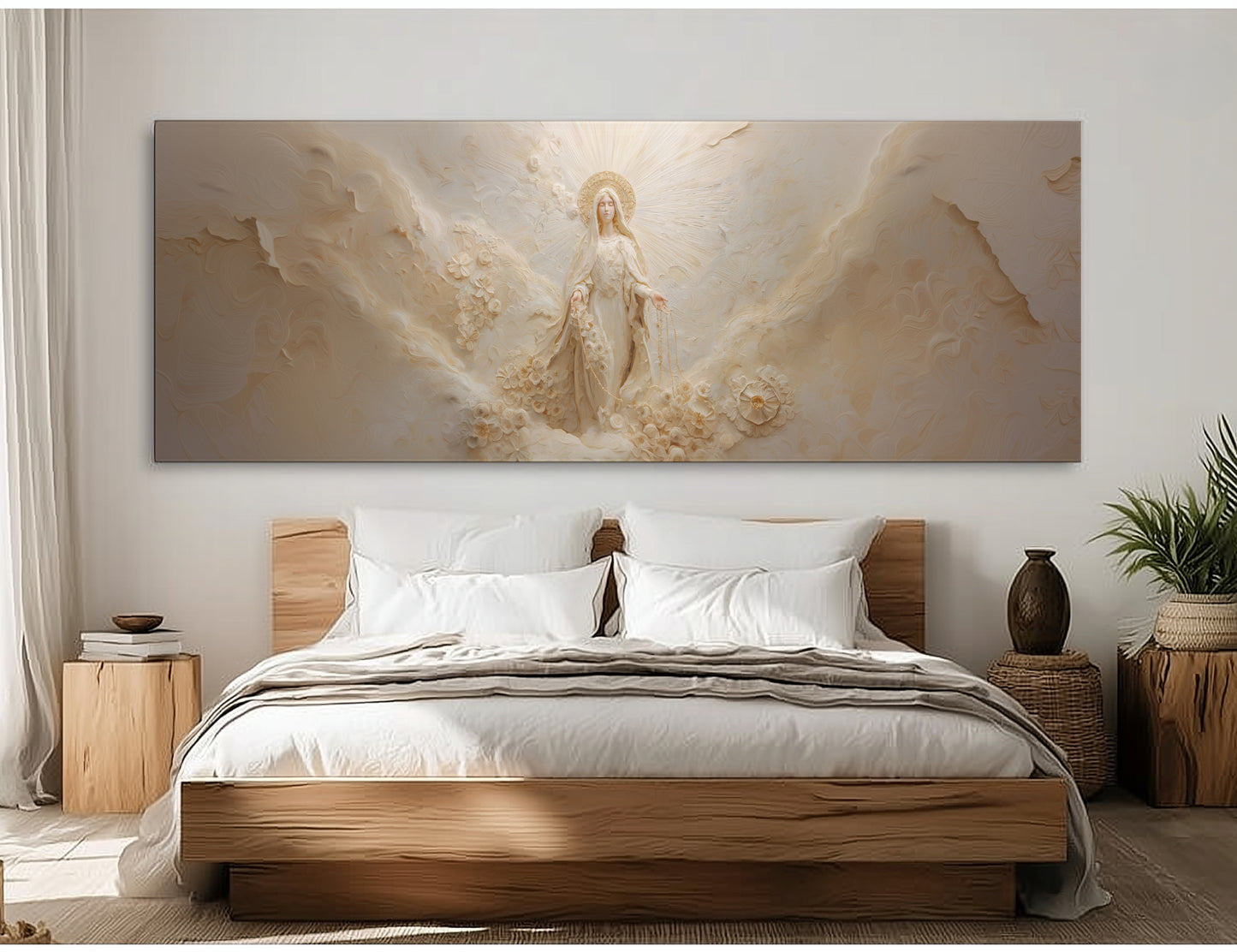 Nuestra Señora Virgen María del Rosario - Lienzo con Marco Flotante