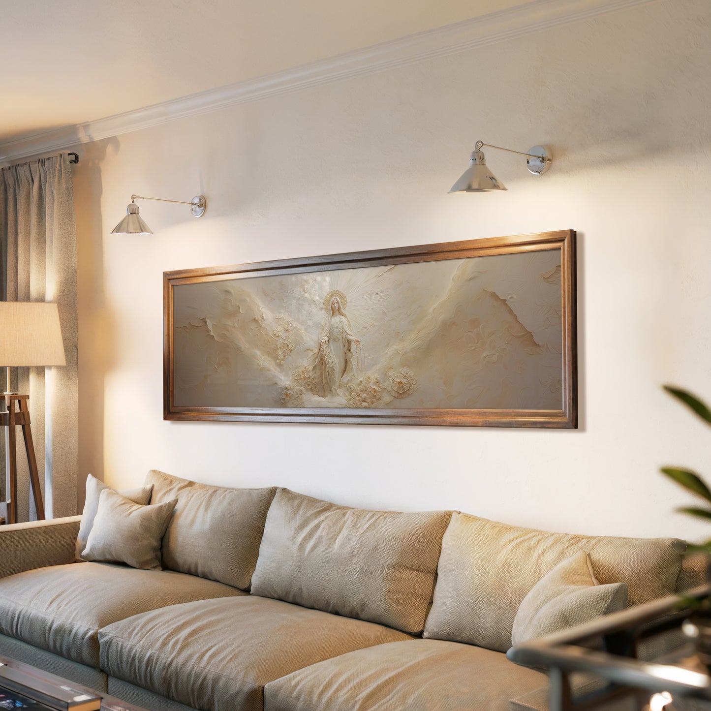 Nuestra Señora Virgen María del Rosario - Lienzo con Marco Flotante