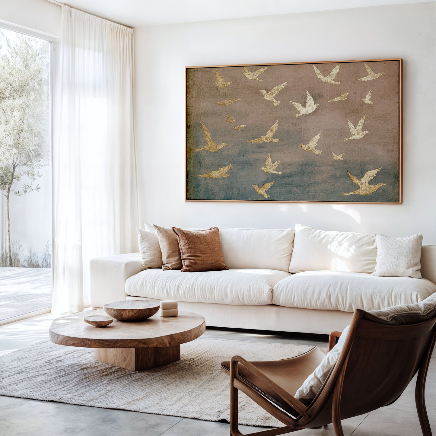 Bajo sus alas - Salmo 91 - Rosa - Lienzo con marco flotante