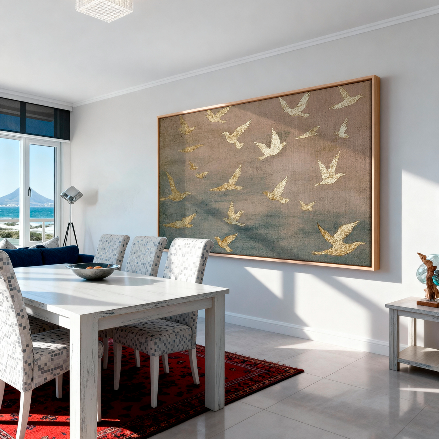 Bajo sus alas - Salmo 91 - Rosa - Lienzo con marco flotante