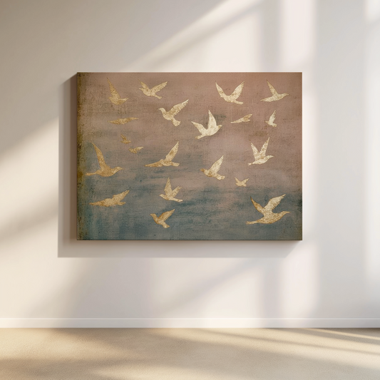 Bajo sus alas - Salmo 91 - Rosa - Lienzo estirado