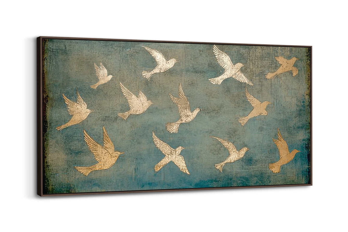 PSALM 91 Wall Decor - Gold Birds Art  - Float Frame Canvas