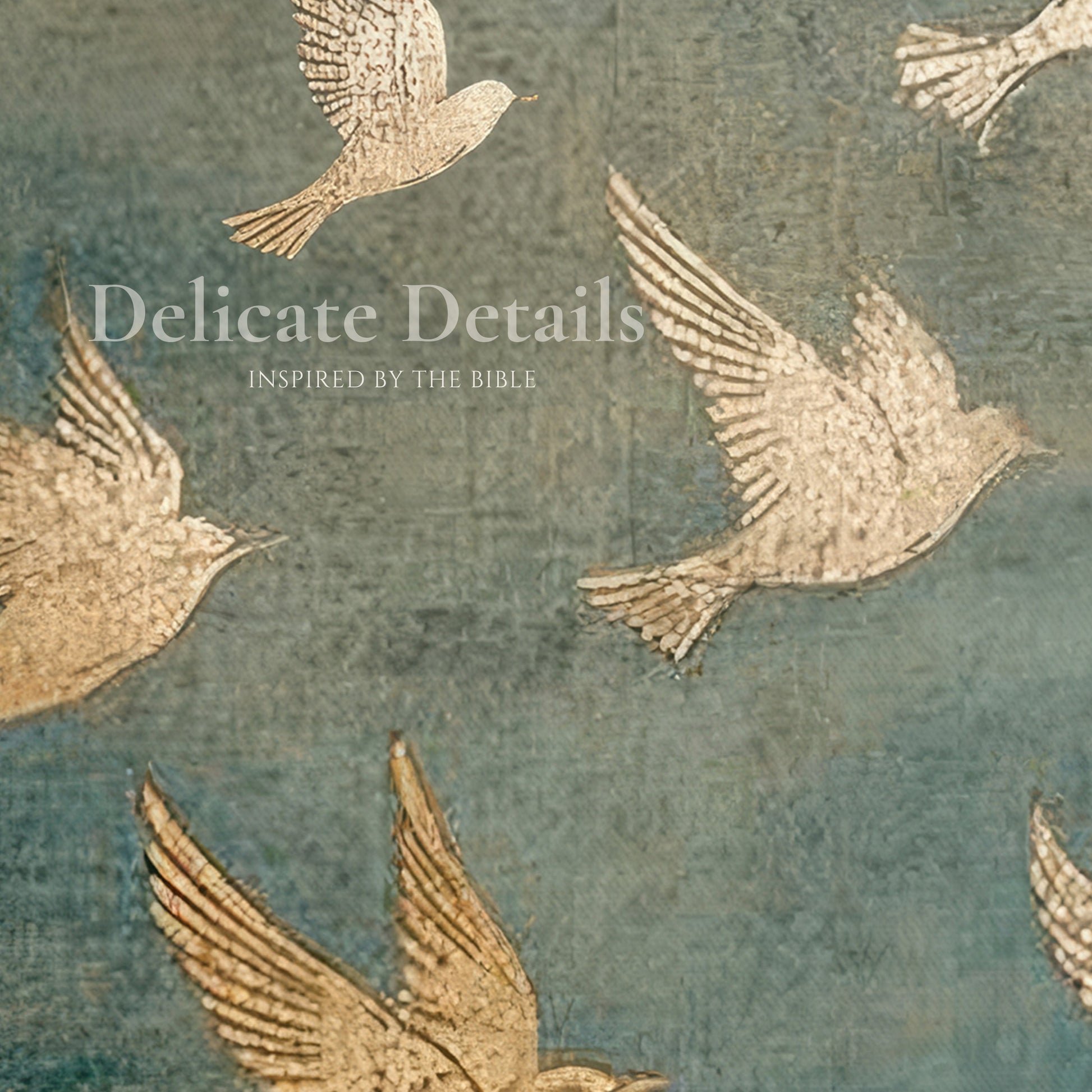 PSALM 91 Wall Decor - Gold Birds Art  - Float Frame Canvas