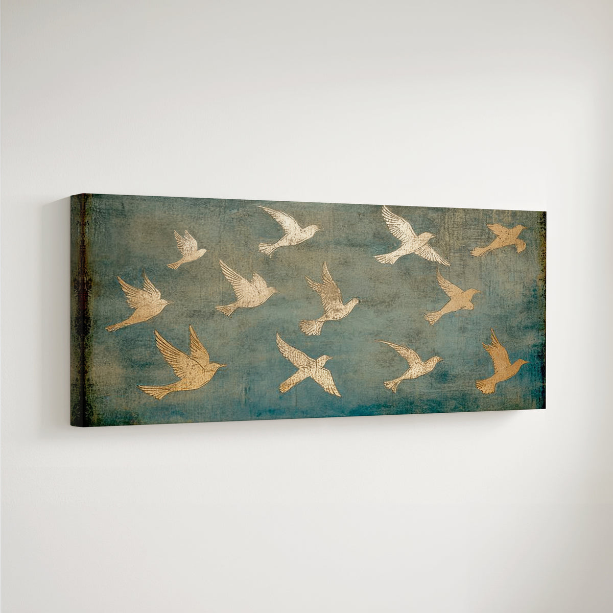 PSALM 91 Wall Decor - Gold Birds Art -  Stretched Canvas