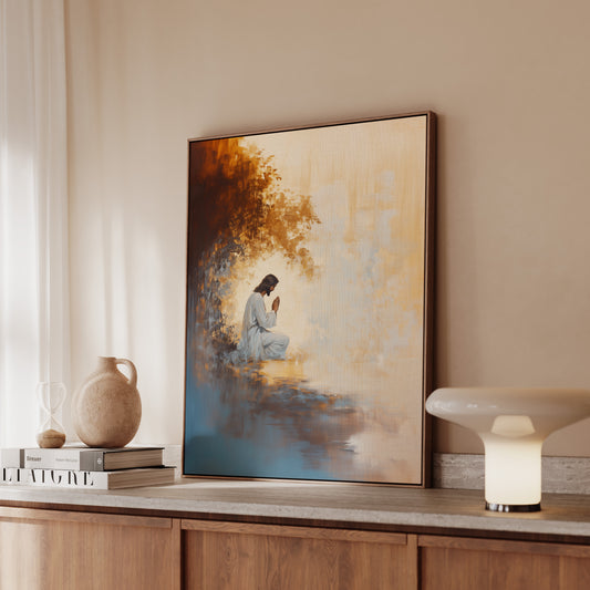 Praying Jesus - Garden of Gethsemane - Float Frame Canvas