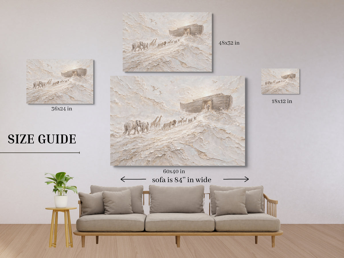 Size Guide Noah's Ark Abstract - Float Frame Canvas