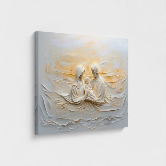 Escena abstracta de la Natividad de la Sagrada Familia - Lienzo estirado