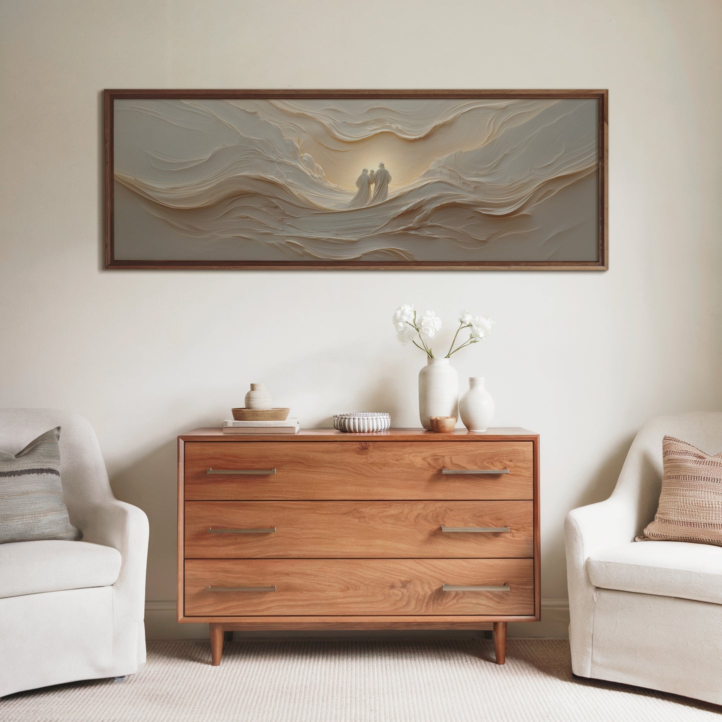 La Sagrada Familia Abstracta - Lienzo con Marco Flotante