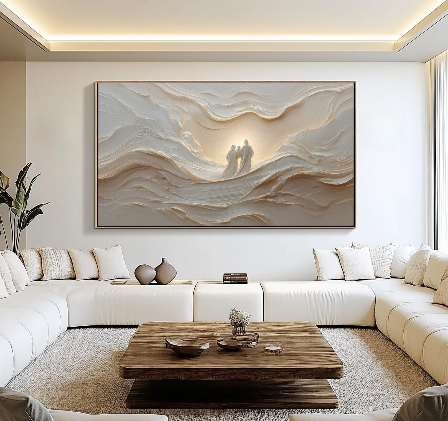 La Sagrada Familia Abstracta - Lienzo con Marco Flotante