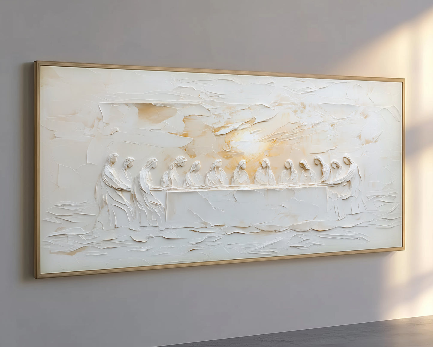 La Última Cena: Representación escénica abstracta - Lienzo con marco flotante