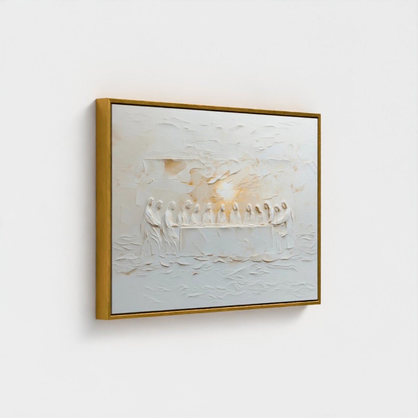 La Última Cena: Representación escénica abstracta - Lienzo con marco flotante