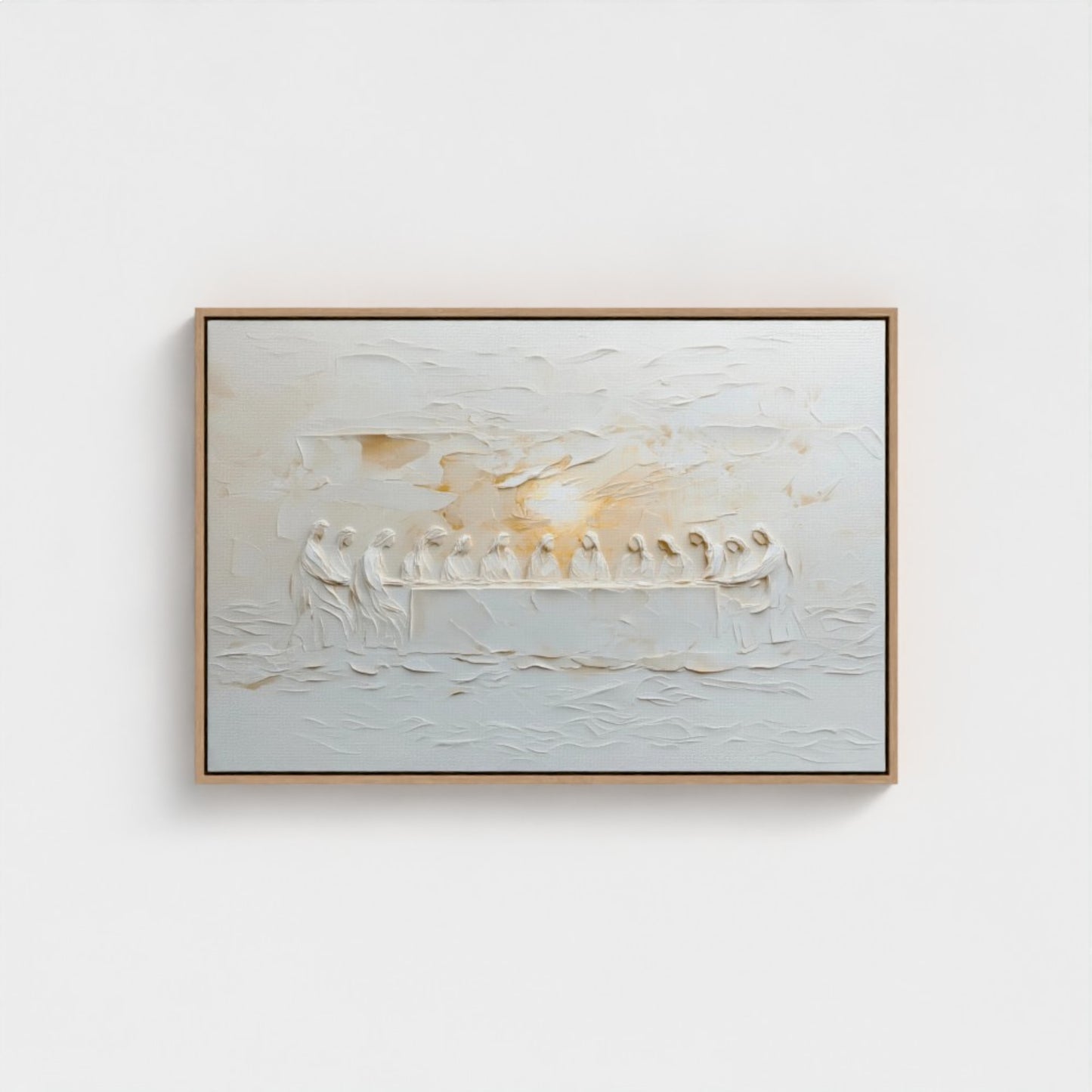La Última Cena: Representación escénica abstracta - Lienzo con marco flotante