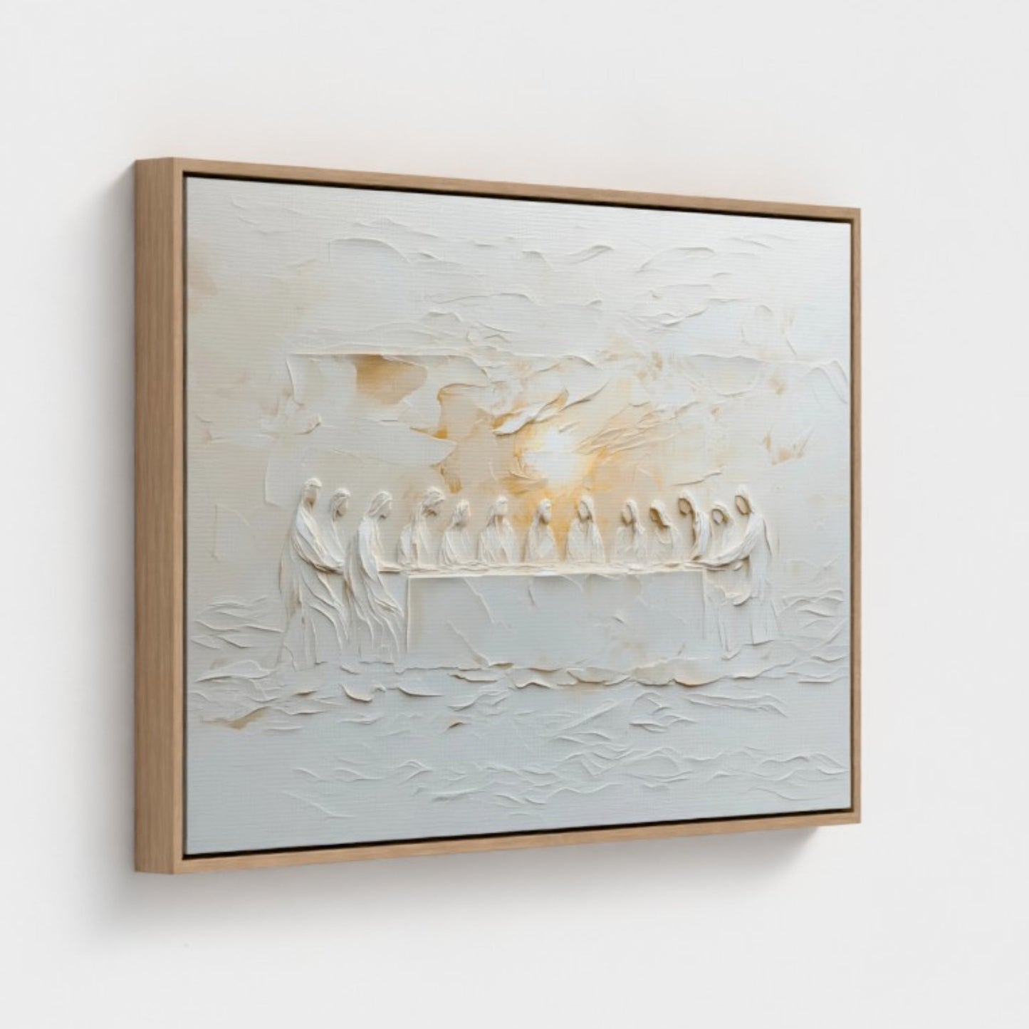 La Última Cena: Representación escénica abstracta - Lienzo con marco flotante