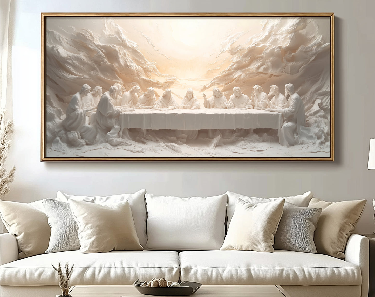 Jesus Last Supper Abstract - Float Frame Canvas