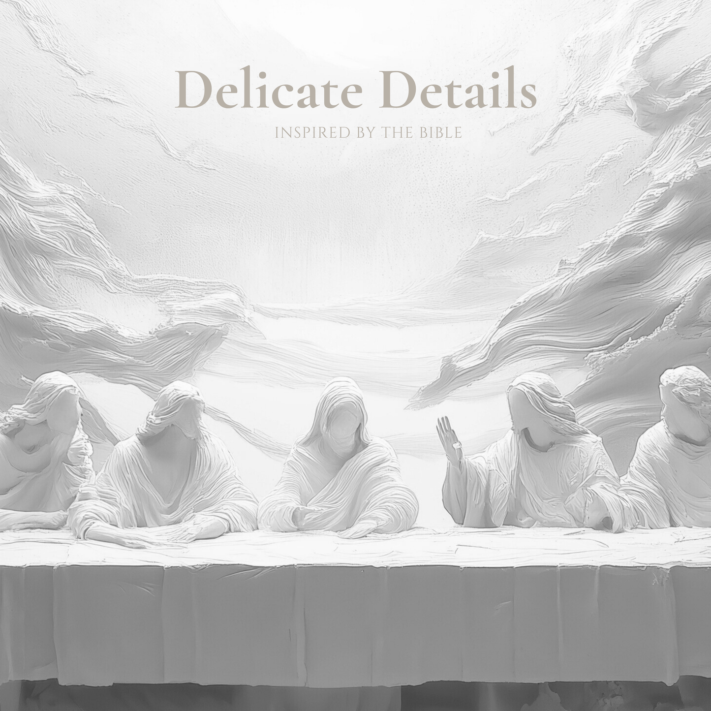 La Última Cena de Jesús en blanco y negro - Lienzo estirado